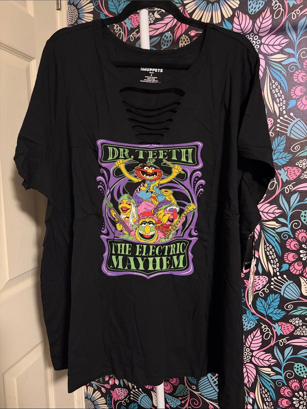 torrid Black Graphic Tee with Purple & Green Muppets Design